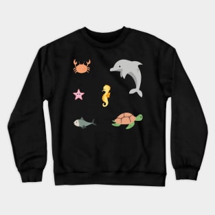 Cute Sea Creatures sticker pack Crewneck Sweatshirt